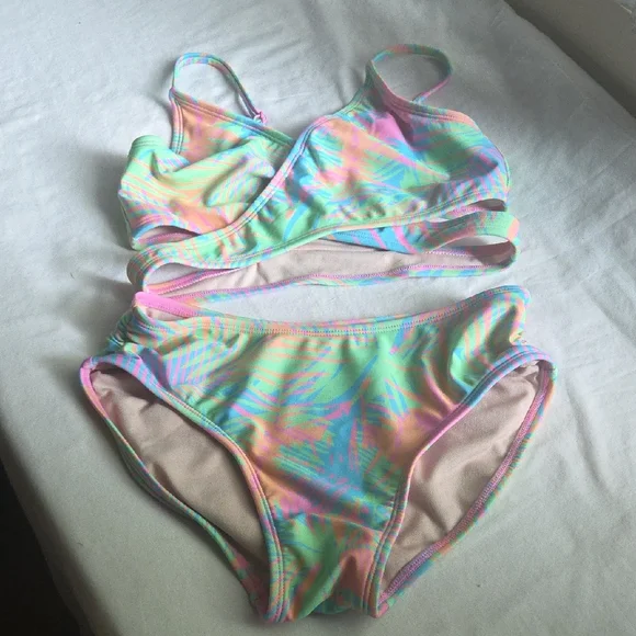 Art Class Multicolor Palm Print Bikini - Picture 1 of 3